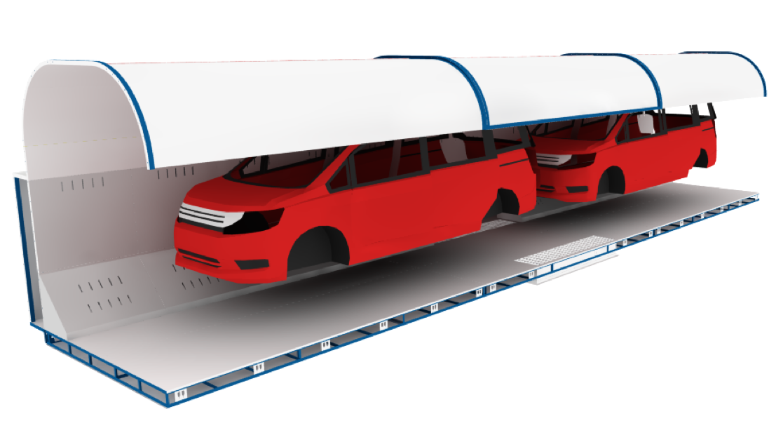 3-D CAD rendering of industrial oven with nozzle slits